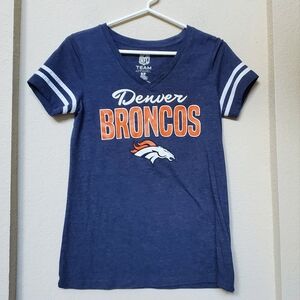 NFL Denver Broncos Blue and Orange Short Sleeve Tee.  Size Small